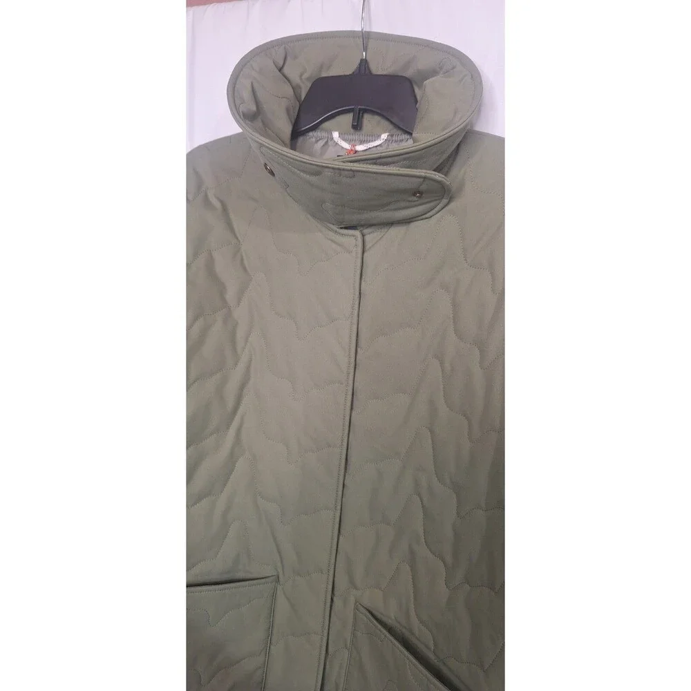 Bass Outdoor Women's Large Quilted Long Sleeve Jacket Deep Lichen Green Snaps